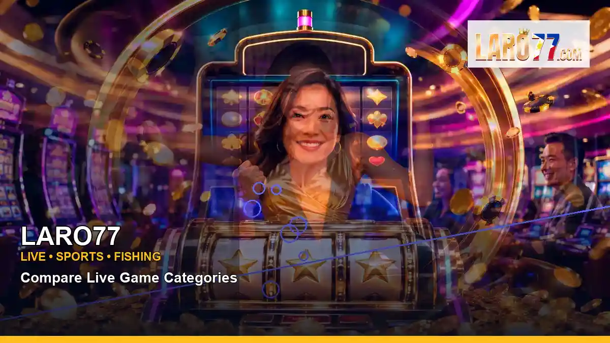 LARO77 right close-up night online slot games highlighting mobile-friendly casino play
