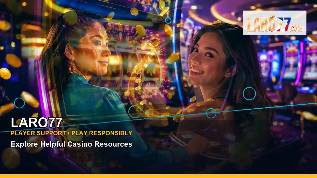 LARO77 layered collage mobile casino first deposit rewards highlighting mobile-friendly casino play
